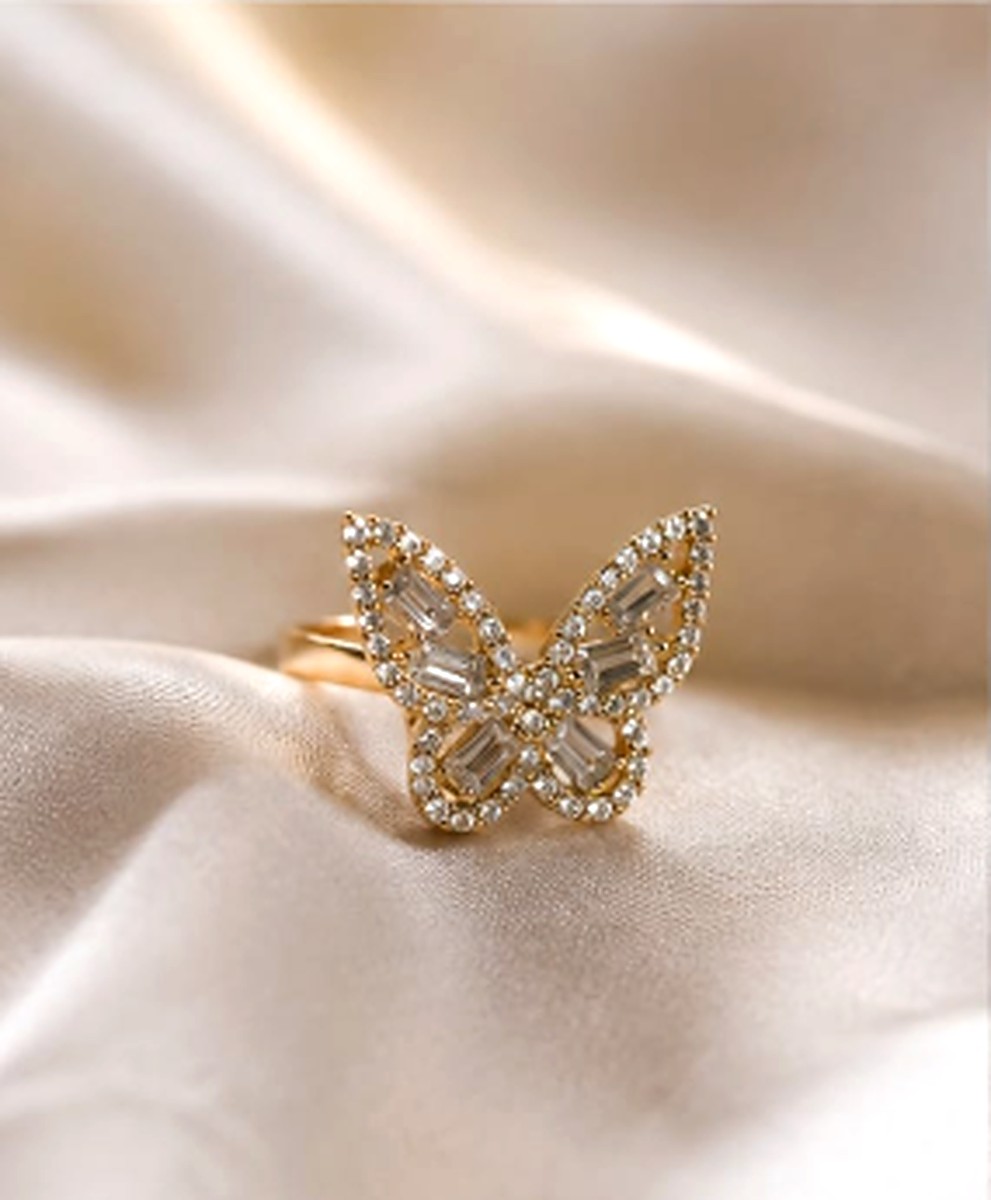 Crystal Butterfly Ring