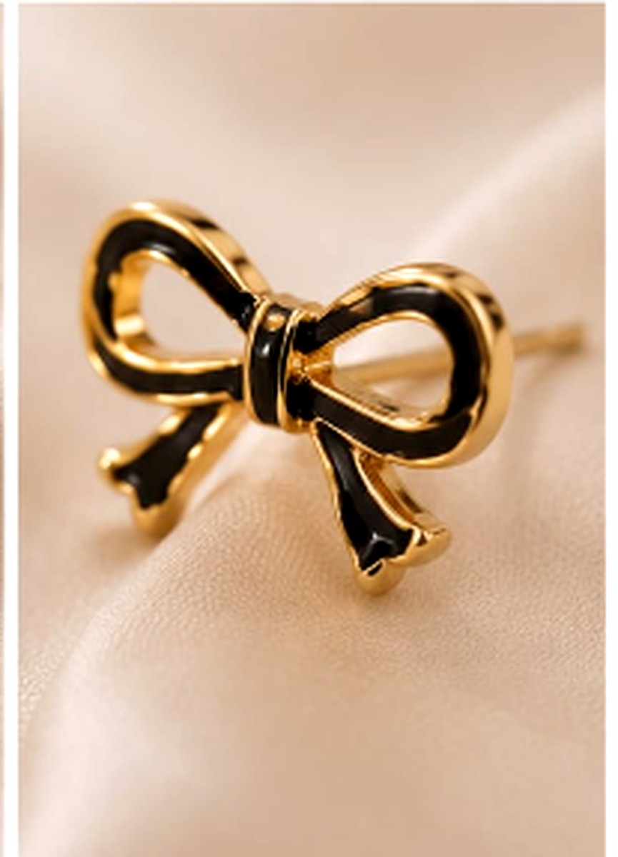 Gold-Tone Bow Knot Earrings