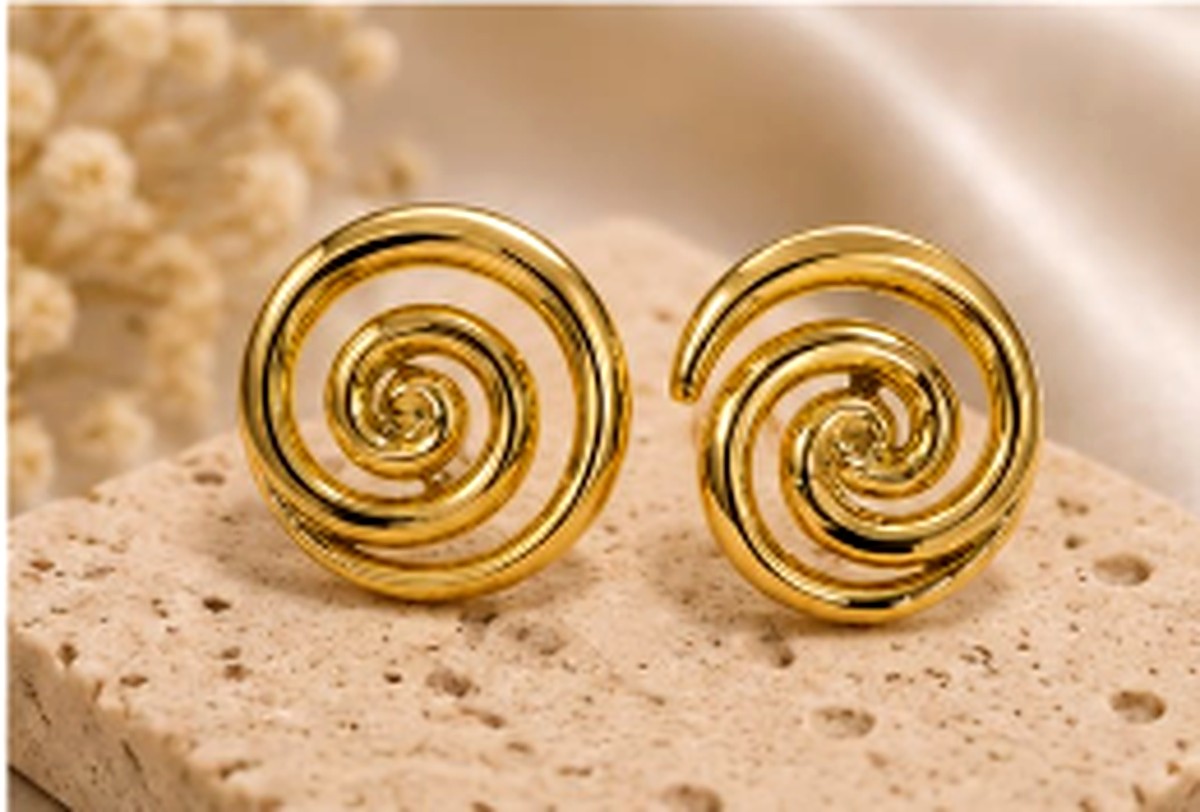 Gold-Tone Spiral Earrings